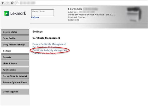 smart card authentication client lexmark|lexmark certificate authority management.